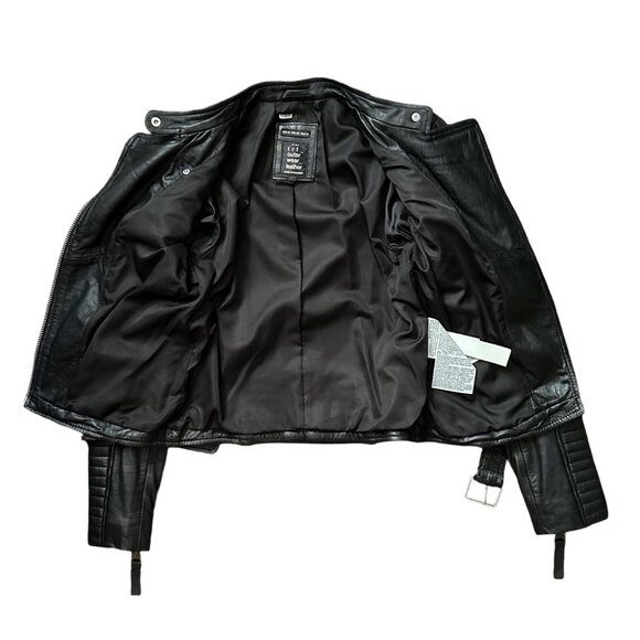 ZARA Trafaluc Women's Black Leather Moto Jacket – Size XS - Picture 6 of 10